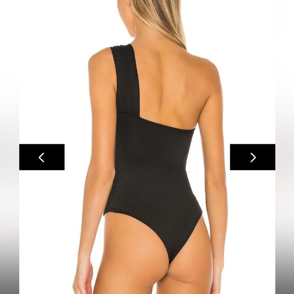 Superdown Jimena One Shoulder Bodysuit in Black Sz L - Picture 2 of 6